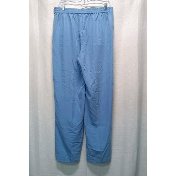 Mango MNG Blue Straight Suit Trousers Women's L High Rise Pockets Formal NWT - Picture 8 of 8